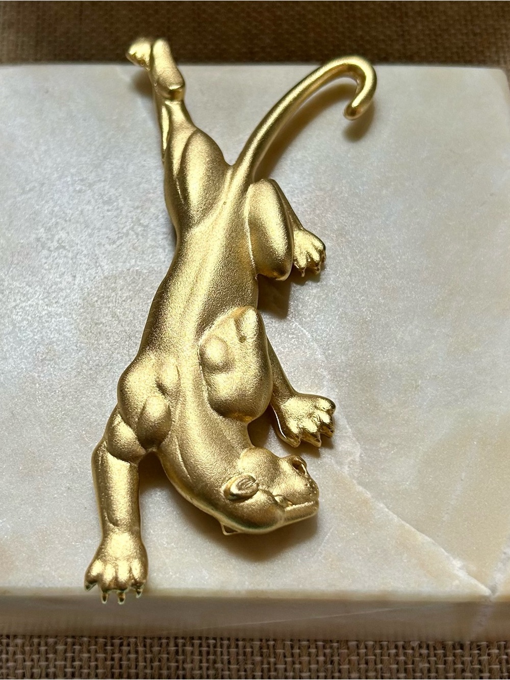 Panther Statement Brooch 1980s Gold-tone Vintage Retro - Picture 9 of 13